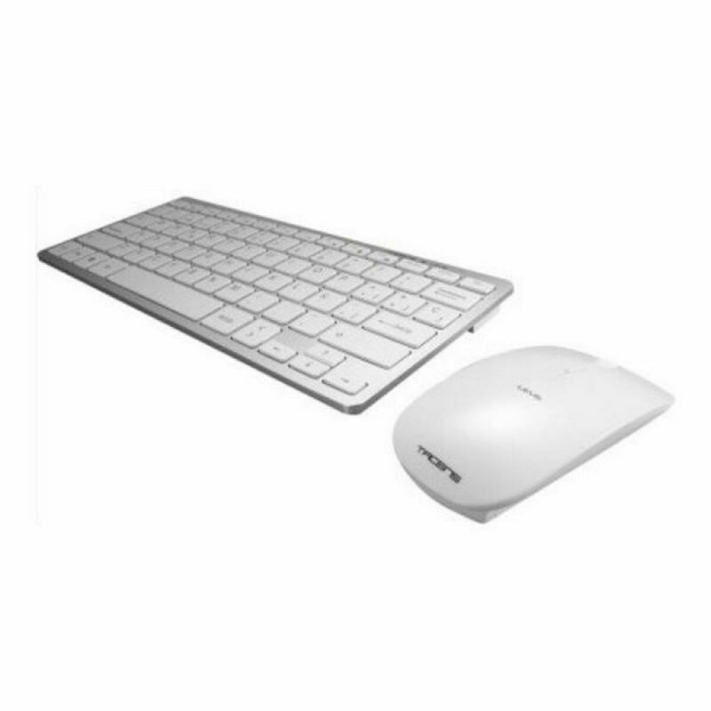 Teclado y Ratón Inalámbrico Tacens Levis Combo V2 Qwerty Español Blanco Gris