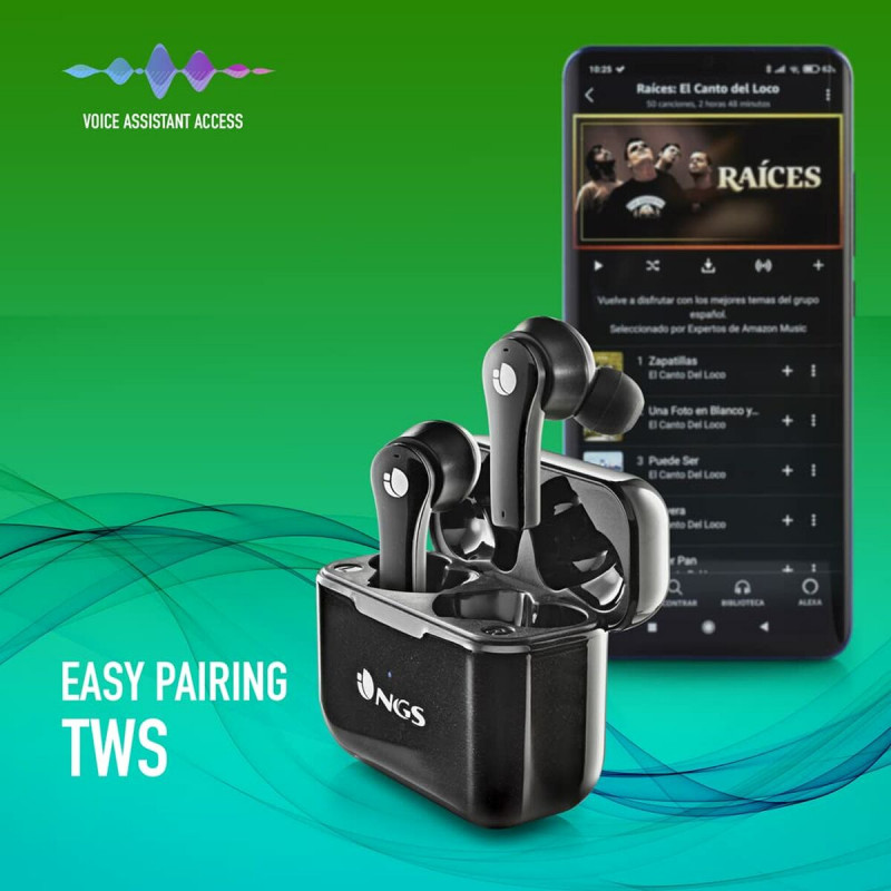 Auriculares Bluetooth NGS ARTICABLOOMBLACK Negro