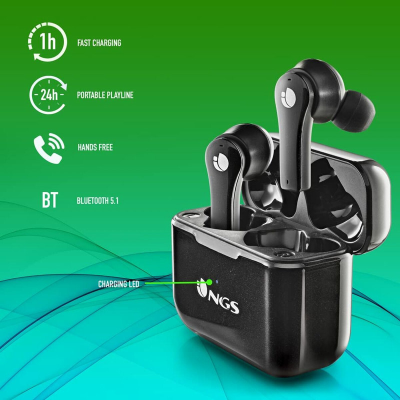 Auriculares Bluetooth NGS ARTICABLOOMBLACK Negro