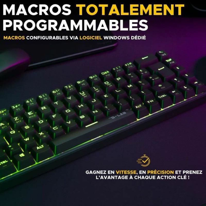 Teclado Gaming The G-Lab KEYZ TITAN Negro AZERTY