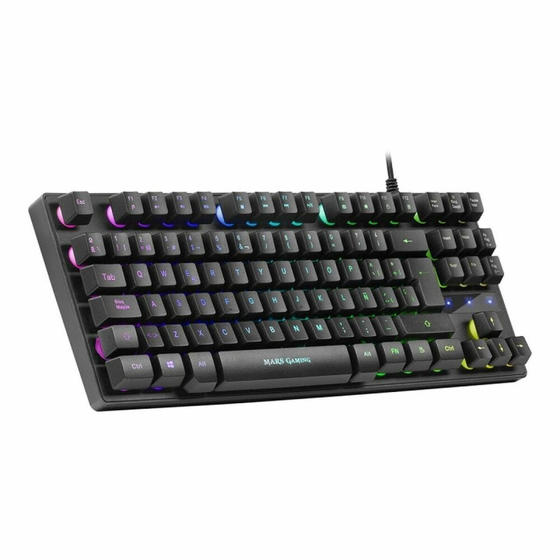 Teclado Gaming Mars Gaming MKTKLES LED RGB Qwerty Español