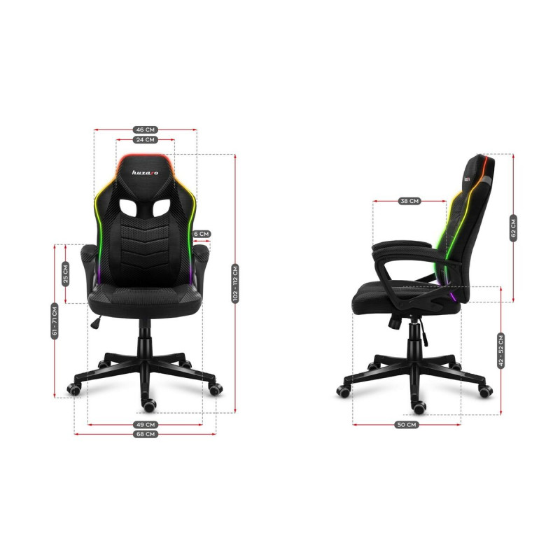 Silla Gaming Huzaro HZ-Force 2.5 RGB Mesh Negro Gris